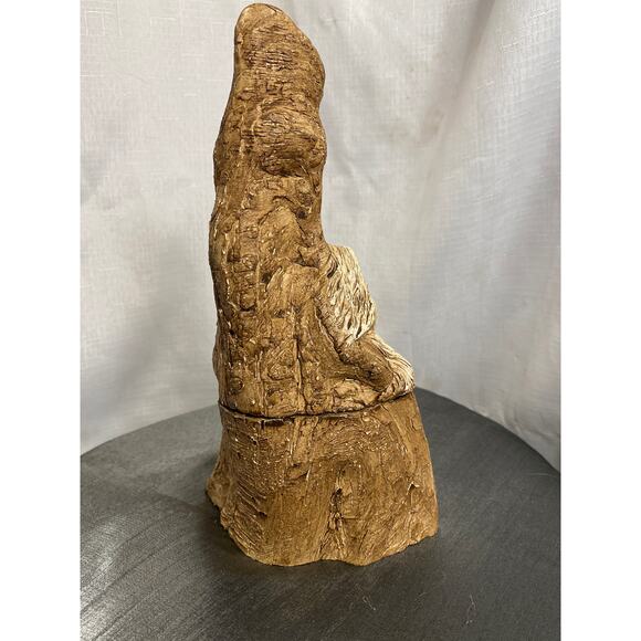 Carved Tree Spirit Old Man Wizard Faux Wood Figure and Stash Box 10 in tall  EUC - Picture 5 of 16